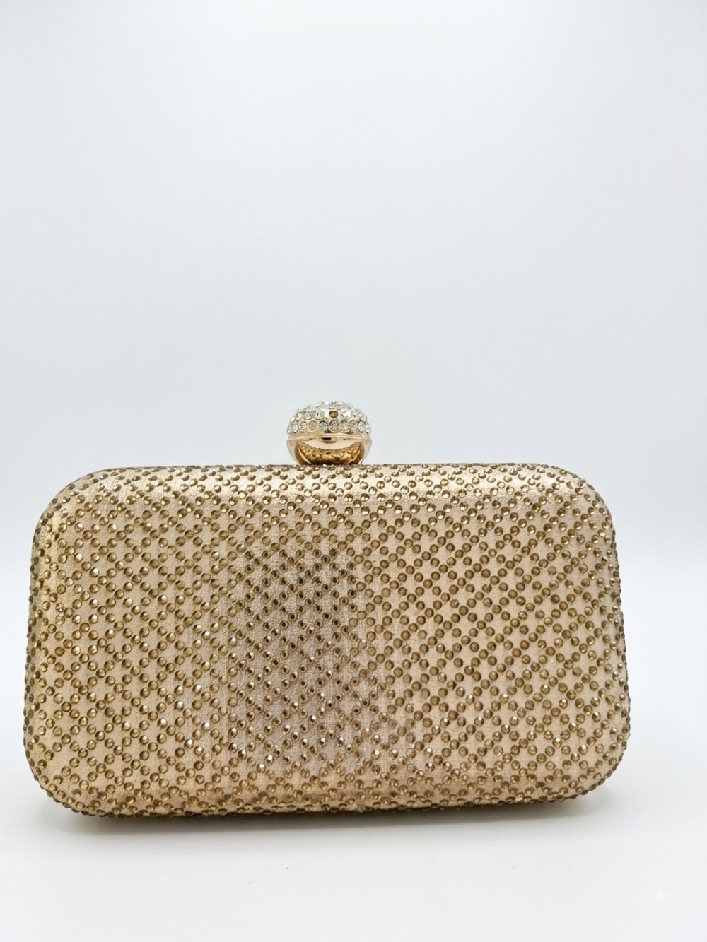 Camille La Vie Gold Rhinestone Evening Clutch Purse Formal Prom Wedding